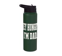 Hey Hungry I'm Dad Funny Dad Joke Dad Humor Pun Stainless Steel Insulated Water Bottle