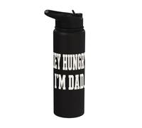Hey Hungry I'm Dad Funny Dad Joke Dad Humor Pun Stainless Steel Insulated Water Bottle
