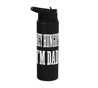 Hey Hungry I'm Dad Funny Dad Joke Dad Humor Pun Stainless Steel Insulated Water Bottle