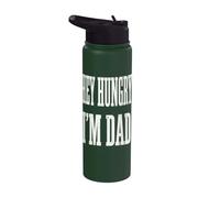 Hey Hungry I'm Dad Funny Dad Joke Dad Humor Pun Stainless Steel Insulated Water Bottle