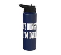 Hey Hungry I'm Dad Funny Dad Joke Dad Humor Pun Stainless Steel Insulated Water Bottle