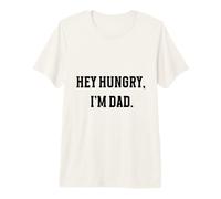 Hey Hungry I'm Dad Funny Dad Joke Humor Minimal Retro Cita Camiseta Premium