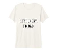 Hey Hungry I'm Dad Funny Dad Joke Humor Minimal Retro Cita Camiseta Premium