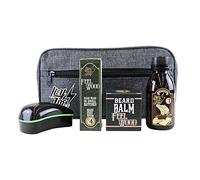 HEY JOE - Bearded Survival KIT Deluxe Nº 4 - Set de 5 Piezas | Kit de Barba con Neceser, Aceite, Bálsamo, Shampoo y Cepillo Desenredante, Fragancia de Cedro y Enebro