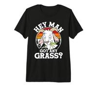 Hey Man Got Any Grass Funny Sarcastic Goat Animal Lover Juego de Palabras Camiseta Premium