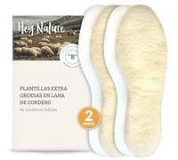 Hey Nature 2 pares plantillas termicas mujer y hombre, plantillas de lana borreguito. Plantillas hombre y mujer - calentador pies natural. Plantilla termica más eficiente que plantillas calefactables.