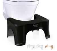 Hey Nature HOCA Taburete WC Negro, Reposapiés para Adultos