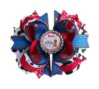 HEY SIS! Boots & Bling Cowgirl - 1 lazo para el pelo, accesorio para el pelo de rodeo para niñas (azul-rojo)