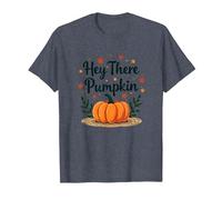 Hey There Calabaza Otoño Hojas Lindo Saludo Camiseta, Hombre, Azul Jaspeado, S