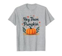 Hey There Calabaza Otoño Hojas Lindo Saludo Camiseta, Hombre, Gris Jaspeado, 5XL