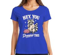 Hey You Dropped This Mapache Cerebro Sarcasmo Camiseta Mujer, azul, XXL