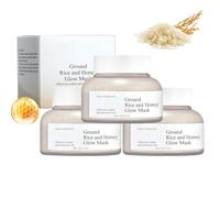 HEYANGZ Mascarilla Exfoliante de arroz molido y Miel, Refrescante, Hidratante para Pieles Sensible, Seca, Múltiples tonos de piel, Mascarilla facial