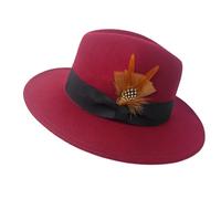 HEYANN Fedora Sombrero para hombre y mujer, fieltro de lana, sombrero de hombre con ala ancha, sombrero de Fedora, gorra Derby Jazz Gentleman Sombrero Trilby Caps Panamá Sombrero Jazz Sombreros,