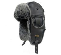 HEYANN Gorro de trampero unisex de invierno de piel sintética, gorro de cuero de piel de oveja resistente al viento tipo piloto Ushanka, sombrero ruso para hombres y mujeres, gorras de aviador con