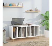 heybb Mueble para Discos Madera contrachapada Blanco 100x38x48 cm Soporte para Discos de Vinilo Expositor de Discos Mueble archivador