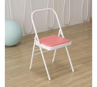 HEYBB Silla Plegable De Yoga,Silla Auxiliar De Yoga,Silla Plegable De Metal Iyengar,Silla Portátil Reforzada Sin Respaldo Blanco 31.5in*18.5in*17.3in,Pink