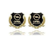 HEYCE 2 Pegatinas de Metal 3D para Coche, Puerta Lateral, Ventana Lateral, Emblema, capó, Maletero, Auto, Emblema, ala, Estilo, para Opel Astra Insignia Mokka Zafira Corsa Crossland GT Karl,Gold