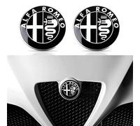 HEYCE 2 uds Pegatinas con Emblema del Logotipo del Coche para Alfa Romeo 147 156 159 166 Giulietta Mito Stelvio Giulia, Pegatina para capó, Pegatinas Delanteras y traseras (74mm),C