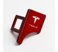 HEYCE 2pcs Clip de Hebilla de cinturón de Seguridad de Coche para Tesla Modelo 3 Modelo X Modelo Y, Hebillas de Bloqueo de cinturón de Seguridad de Coche Ocultas,Red