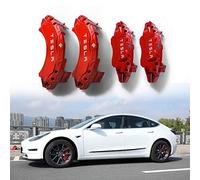 HEYCE 4 pcs Cubiertas de Pinza de Freno de automóvil, para Tesla Model Y Cubierta de Pinza de Freno de aleación de Aluminio Especial Personalizada decoración de modificación Estilo,19inch-Red