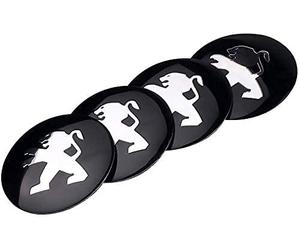 HEYCE 4 Tapas de Cubo de Coche para Peugeot 308 2008 107 5008 206 3008, con Logotipo de Coche, Tapas de llanta, Accesorios de Cubiertas centrales de Cubo de Rueda, 56mm