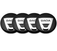 HEYCE 4 x 56 mm Logo Rueda Centro Cubierta Insignia Logo Pegatinas Adecuado para Dacia Duster Logan Sandero Lodgy Stepway, 3D Rueda Centro tapacubos Coche Logo Pegatinas,Black