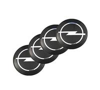 HEYCE 4 x 65 mm Logo Rueda Centro Cubierta Insignia Logo Pegatinas Adecuado para O-Pel, 3D Rueda Centro tapacubos Coche Logo Pegatinas,Black