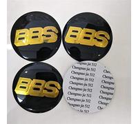 HEYCE 4 x 70 mm Logo Rueda Centro Cubierta Insignia Logo Pegatinas Adecuado para BBS Black Gold, 3D Rueda Centro tapacubos Coche Logo Pegatinas