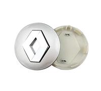 HEYCE 4Pcs Tapas para Llantas tapacubos tapabujes Tapas de Cubo de Centro de Rueda 57mm para Koleos Duster Megane,Silver