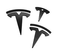 HEYCE Calcomanías y calcomanías de Metal 3D para automóviles Emblema Insignia T Logotipo Apto para Tesla, Negro,Model Y