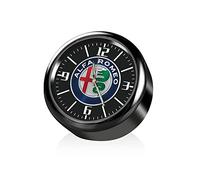 HEYCE Reloj Adhesivo para salpicadero de Coche para Alfa Romeo Giulia Giulietta 159 156 Mito Stelvio 147 Sportiva Decoración Reloj de Calibre electrónico Reloj analógico de Cuarzo Redondo