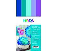 Heyda 203375719 - Paquete de 10 papeles de seda para manualidades, 50 x 70 cm, color azul