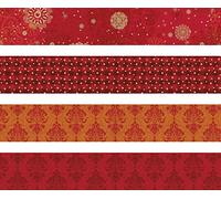 'Heyda 204875523 faltpapier rayas fr G.L. - Tiras de "cristales, color rojo