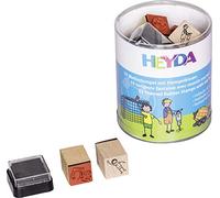 Heyda 204888489 Heyda 204888489 - Sello de lata (futbolista y obra de construcción), tamaño del diseño: 1,5 x 1,5 cm aprox