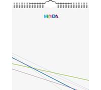 Heyda 2070451 - Calendario para manualidades (13 hojas mensuales, 215 x 240 mm, calendario perpetuo, encuadernación Wire-O con colgador, portada blanca, hojas mensuales), color blanco