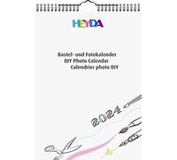 Heyda Calendario 2024 para manualidades (1 hoja = 1 mes A4), color blanco