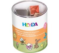 HEYDA Motivstempel-Set Frühling, Klarsicht-Runddose
