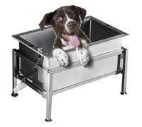 HEYDGBBZ Estación de Lavado for Mascotas, Piscina for, bañera for Perros, for Medianas y pequeñas, Acero Inoxidable for, Aseo for for el hogar(93cm/36.6in)