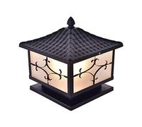HEYDGBBZ Lámpara de Pilar for jardín al Aire Libre, lámpara, Pared, Columna for Puerta Exterior, for Villa, for Paisaje, Poste luz Impermeable Chino(Black)