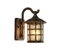 HEYDGBBZ Lámpara de Pilar for jardín Exterior, Farol Pared con Aspecto Retro buzón, Aplique Aluminio Fundido a presión, Cristal Burbujas(Bronze)