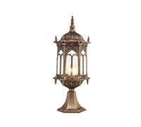HEYDGBBZ Lámpara de Pilar for jardín Exterior, luz Puerta, lámpara for Villa, Pared Europea for el hogar, Patio, Poste E27, Ahorro energía, farola Calle for Porche(Bronze,Large)