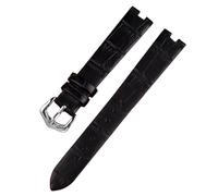 HEYDGBBZ Relojes de cuero para hombres y mujeres 1 Uds. Correa de reloj de cuero genuino a la moda compatible con interfaz cóncavo-convexa correa de reloj de cuero for mujer(Black Silver)