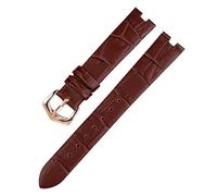 HEYDGBBZ Relojes de cuero para hombres y mujeres 1 Uds. Correa de reloj de cuero genuino a la moda compatible con interfaz cóncavo-convexa correa de reloj de cuero for mujer(Brown Rose Gold)