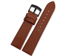 HEYDGBBZ Relojes de cuero para hombres y mujeres Ajuste for correa de reloj, correa de reloj de cuero genuino, accesorios de correa de reloj for hombre, pulsera de 22mm(Brown-black)