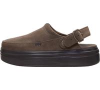 HEYDUDE Austin Lift - Zuecos sin cordones para mujer, con plataforma de gamuza, uso diario elevado casual, Chocolate Chip/Multi, 37 EU