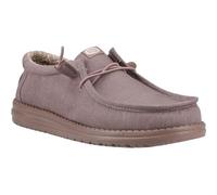 HEYDUDE Men Wally Stretch Canvas Deep Taupe Casual Moccasin 43 EU