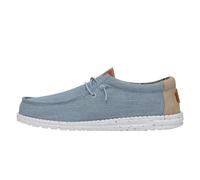 HEYDUDE Men Wally Washed Canvas Blue Casual Moccasin 45 EU