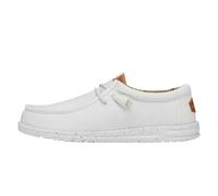 HEYDUDE Men Wally Washed Canvas White Casual Moccasin 45 EU
