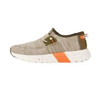 HEYDUDE Sirocco Sport Mode - Zapatos para Hombre - Zapatillas con Sistema de Cordones Fácil, Green/Dusty Olive/Orange, 42