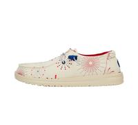 HEYDUDE Wally Braided para Hombre - Zapatos Casual - Parte Superior Textil Transpirable, Cordones de Algodón Trenzado, Diseño Fácil de Poner, Suela Ligera y Flexible,Blanco,42